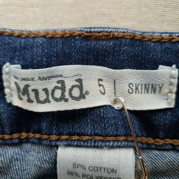 Mudd Y2K Women’s Sz 5 Skinny Jeans Dark Wash Stretch Distressed Denim Y2K Torn - Picture 8 of 10